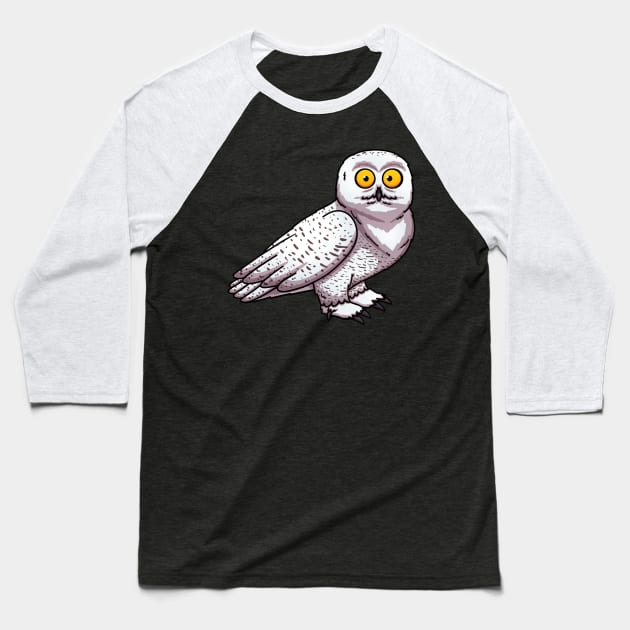 Snowy Owl Baseball T-Shirt by TheMaskedTooner